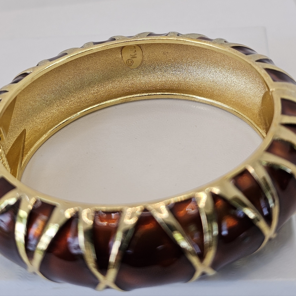 Authentic Vintage KJL Clamp Bracelet Copper & Gold. - Picture 2 of 3